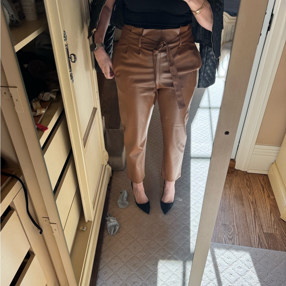 Elegant Brown Tie-Waist Pants